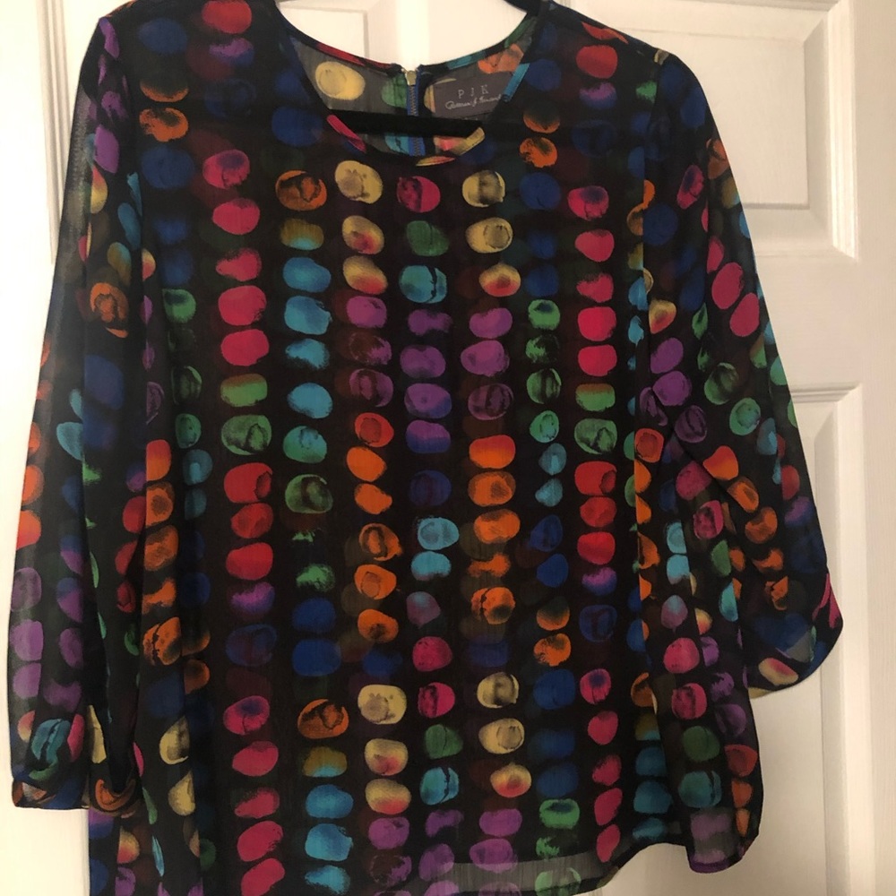 Patterson j Kincaid polka dot blouse